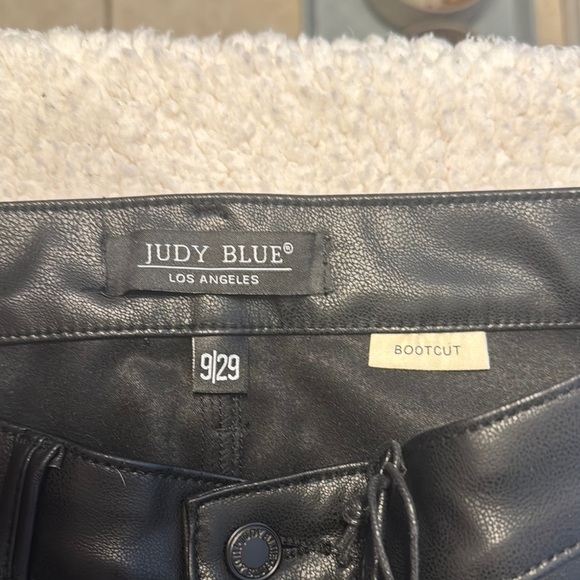 Judy Blue High Waist Tummy Control Faux Leather Bootcut Pants - Picture 2 of 5